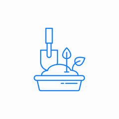 planting seedling shovel icon sign vector