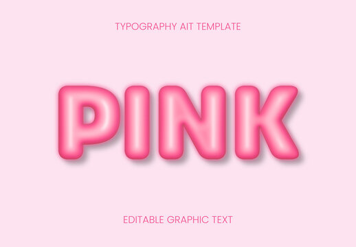 Pink and White Soft Font Rounded Smooth Bubble Text Effect
