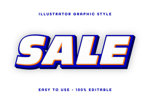 Blue And White sale flash promo discount text effect