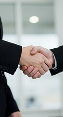 Handshake between two people in business