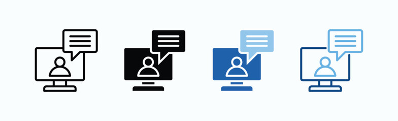Webinar Icon Sheet Multiple Style Collection Isolated Vector