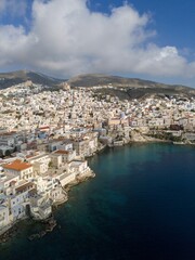 Obraz premium Aerial View of Ermoupoli, Syros Island, Greece.