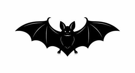 Silhouette of a Bat Night Creature, Halloween Symbol, Winged Mammal