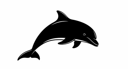 Majestic Dolphin Silhouette Elegant Aquatic Mammal Illustration
