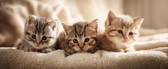 The adorable kittens relaxing together on a soft blanket in cozy surroundings.