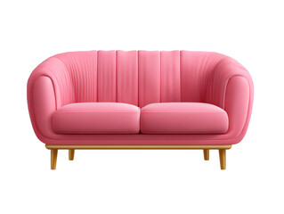 Fototapeta premium Elegant Pink Velvet Sofa with Gold Legs Modern Furniture Design for Living Room