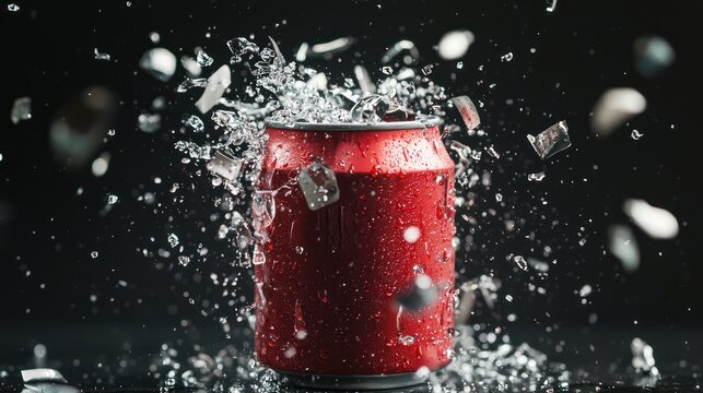 A soda can crushed in slow motion, illustrating the physical process of imploding forces