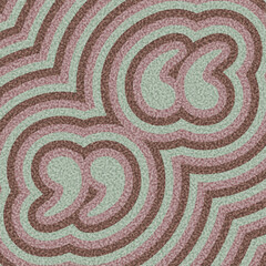 Soft pastel-colored quotation marks in layered abstract pattern. Vector illustration with gentle, modern design.