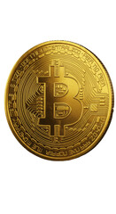 Golden Bitcoin Cryptocurrency Isolated For Investment Digital Currency