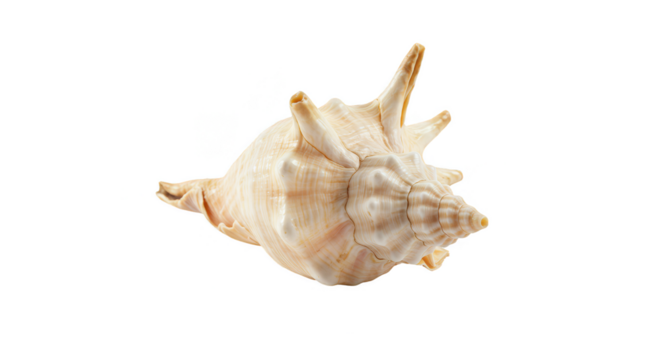 Isolated Seashell with Transparent Background Marine Conch Shell Spiraled