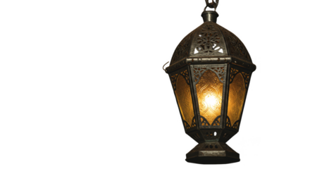 Golden Hanging Lantern Light With Intricate Design Transparent Background