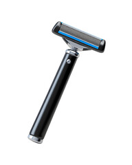 Modern Black Razor with Blue Blades Close Up Studio Shot Product Image
