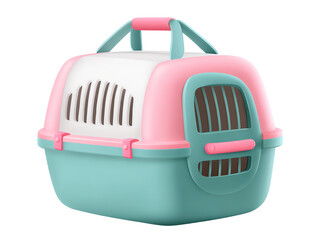 Adorable Pastel Pink and Teal Pet Carrier for Small Animals Safe Travel for Cats and Dogs
