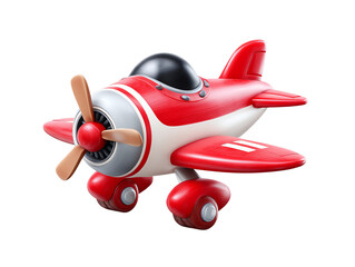Adorable Red Toy Airplane Ready for Takeoff Childrens Playtime Fun