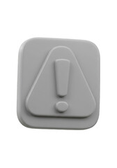 Gray Exclamation Alert Triangle Icon Sign Symbol Notification 3d Render