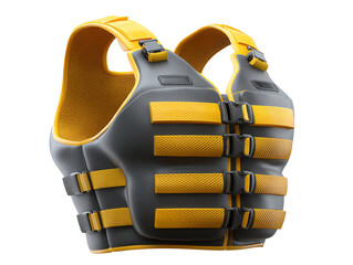Stylish Yellow and Gray Life Vest Safety Gear for Water Sports Activities