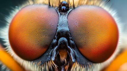 Fly's eye when zoomed 25&times; with the angel in front 