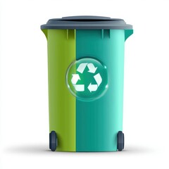 A colorful recycling bin designed for effective waste management.