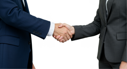 Handshake Agreement Between Business People with Transparent Background
