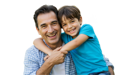 Happy Father And Son Embrace In A Heartwarming Display Of Love Illustration