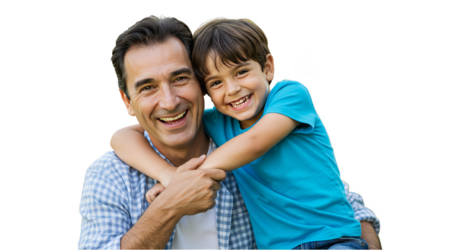 Happy Father And Son Embrace In A Heartwarming Display Of Love Illustration