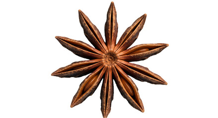 Isolated Star Anise Spice Top Down Transparent Background Aromatic Food