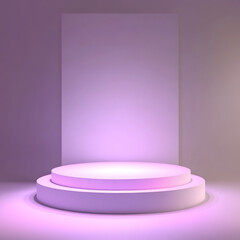 Minimalist Beige Podium with Abstract Geometric Background for Product Display