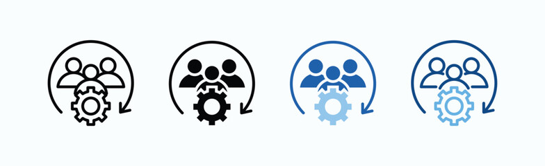 Collaboration Icon Sheet Multiple Style Collection Isolated Vector