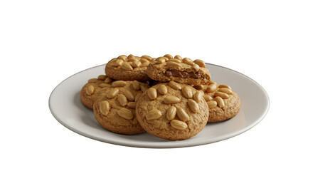 Illustration Cookies with Peanuts and Chocolate Filling on Plate Food