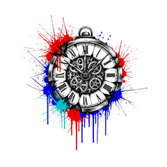 Obraz premium clock. symbol of time. sketch of tattoo