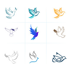 Dove icon vector set 2