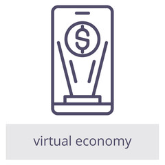 Virtual Economy Element For Design Graphic