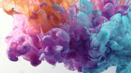 Fototapeta premium Colorful abstract ink swirling water, vibrant motion