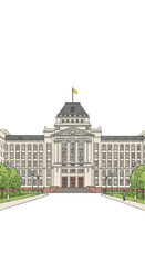 Fototapeta premium Illustration Of A Building Architecture With Transparent Background