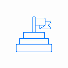 flag stairs goal icon sign vector