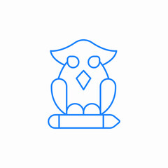 how to owl sitting icon sign vector
