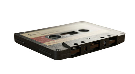 Isolated Transparent Background of Brown Audio Cassette Tape Music