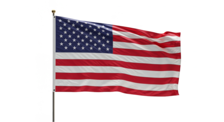 Illustration of American Flag Waving with Stars Stripes Red White and Blue
