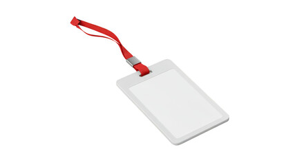 Illustration of an Id Card Badge with Red Lanyard Transparent Background