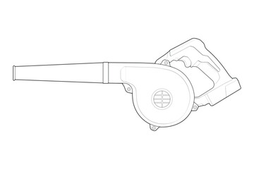 air blower line art style, air blower illustration, outline Line.
