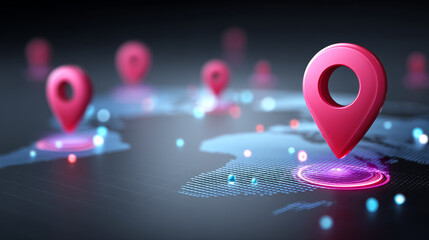 Global Network Map with Location Markers