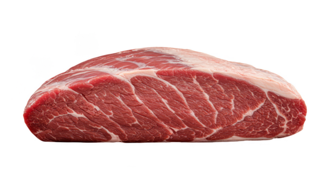 Isolated Transparent Background of Raw Red Beef Meat Fresh Steak Cut