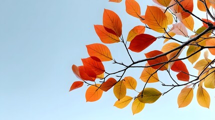 Naklejka premium Vibrant autumn tree with colorful foliage