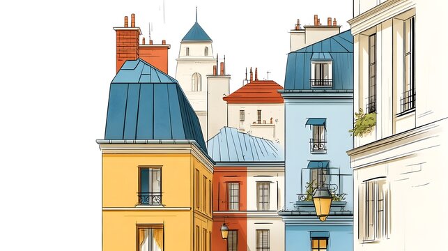 Charming vintage of Parisian architectural skyline