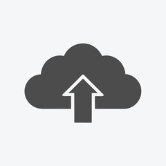 Cloud Shape With an Arrow Upwards on a White Background. Data Uploading Concept
