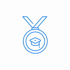 medal graduation achievement icon sign vector