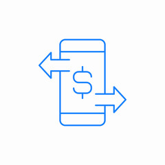 mobile money transfer icon sign vector