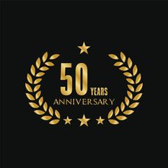golden 50th anniversary celebration logo