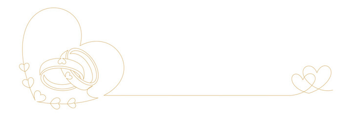 continuous line drawing of wedding rings 