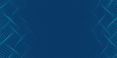Dark blue halftone dotted abstract background, big data pattern, technology or futuristic visualization, waveform dot texture, music backdrop. ,Beautiful movement with glowing blurred particles.